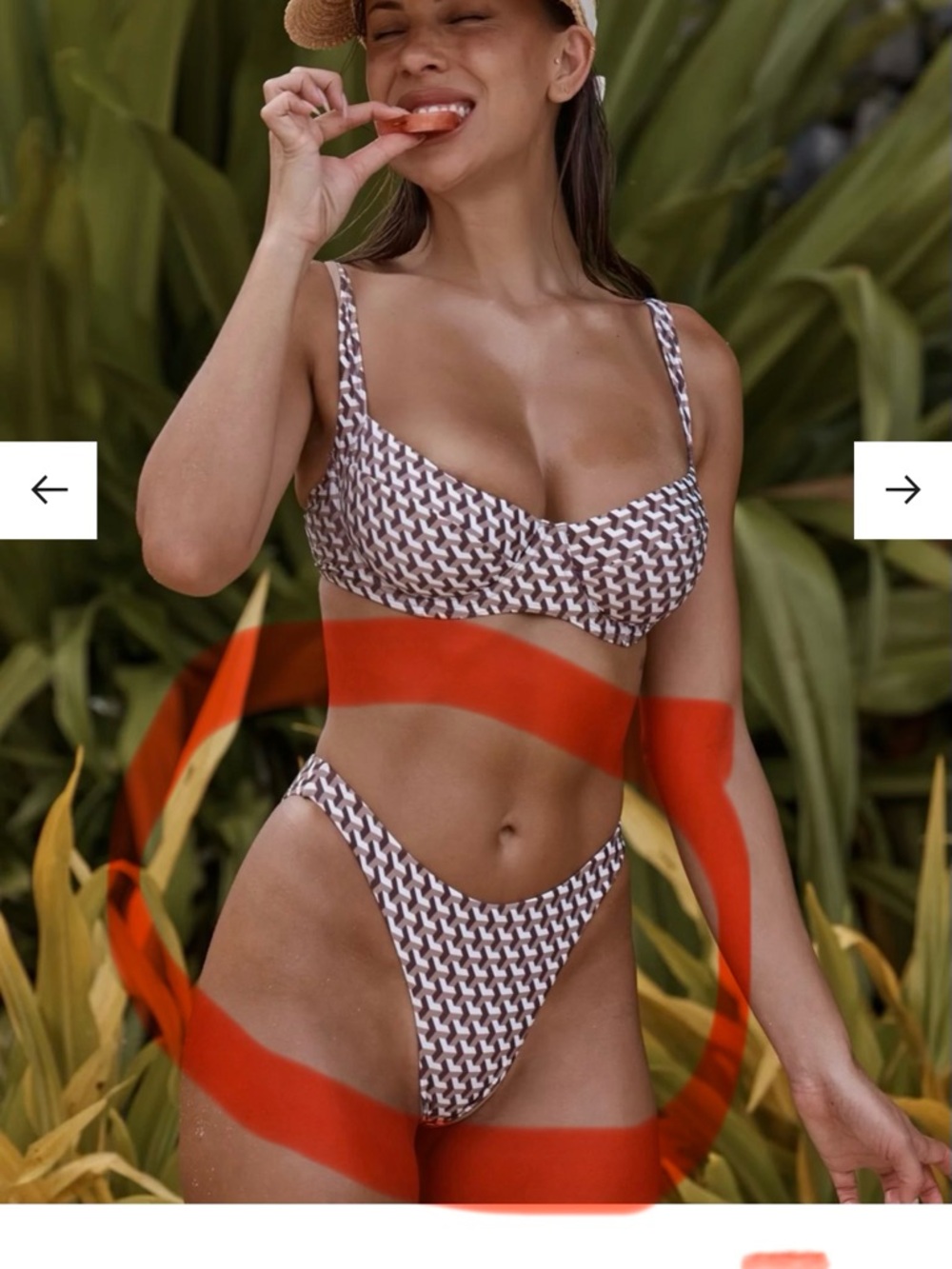 Monday swimwear  Husk Geo High Cut Bottoms with matching top - Women's Swim